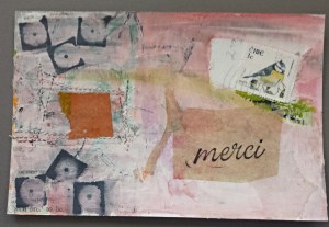 collaged post cards