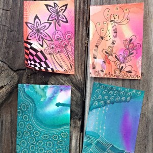 watercolor and zentangle