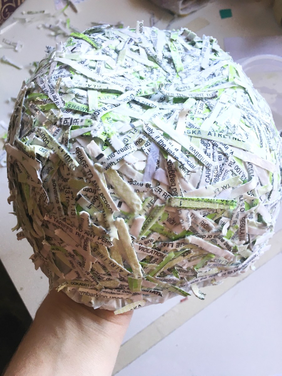 Shredded paper bowl