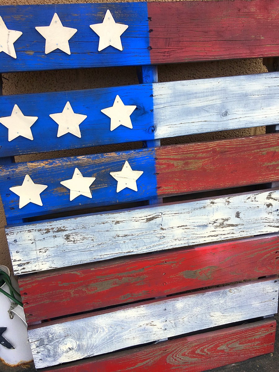 American flag made from a pallet