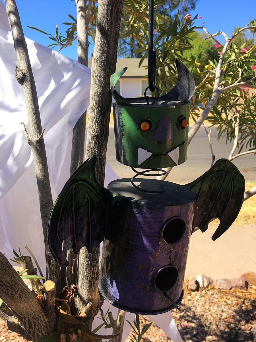 Halloween monster bird house