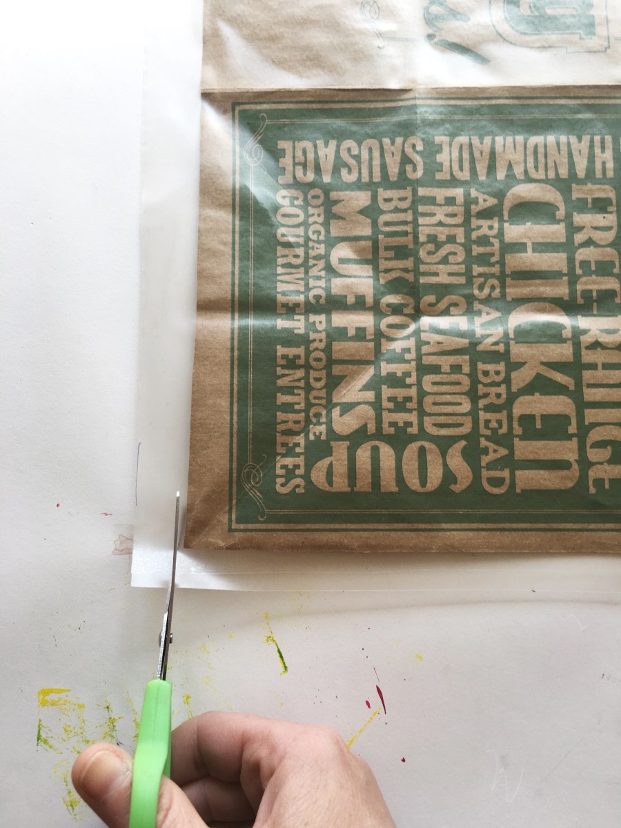 DIY placemats with brown grocery bags