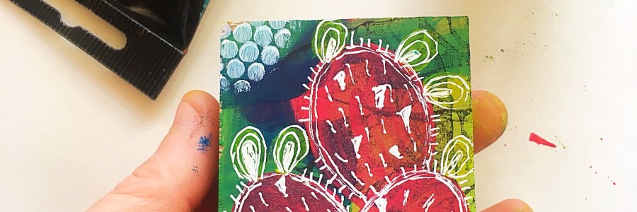 mini cactus painting